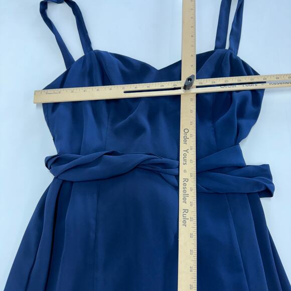 Fame & Partners Dress Womens 14 Blue Sweetheart Neckline Tie Waist Gown - Picture 7 of 9